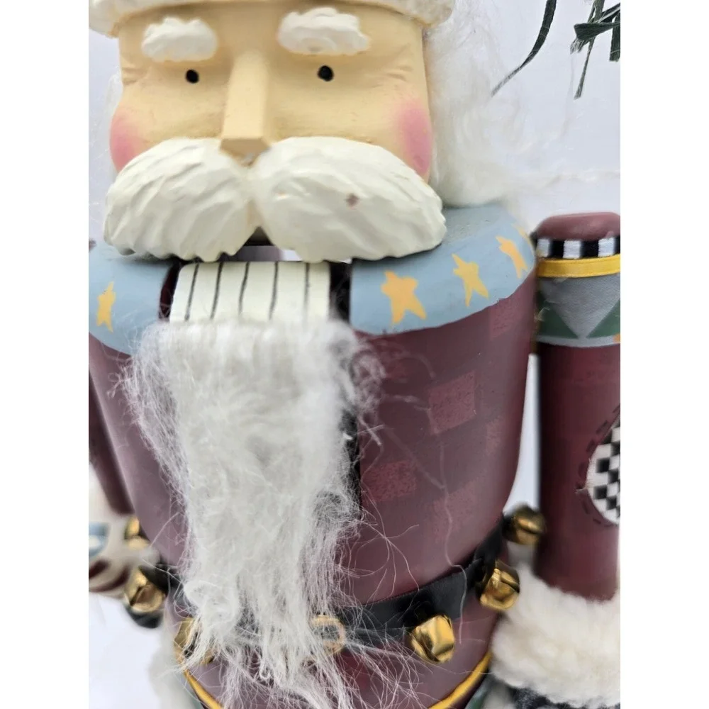 Vintage Nutcracker Santa Figurine Wood &  Resin 12.5